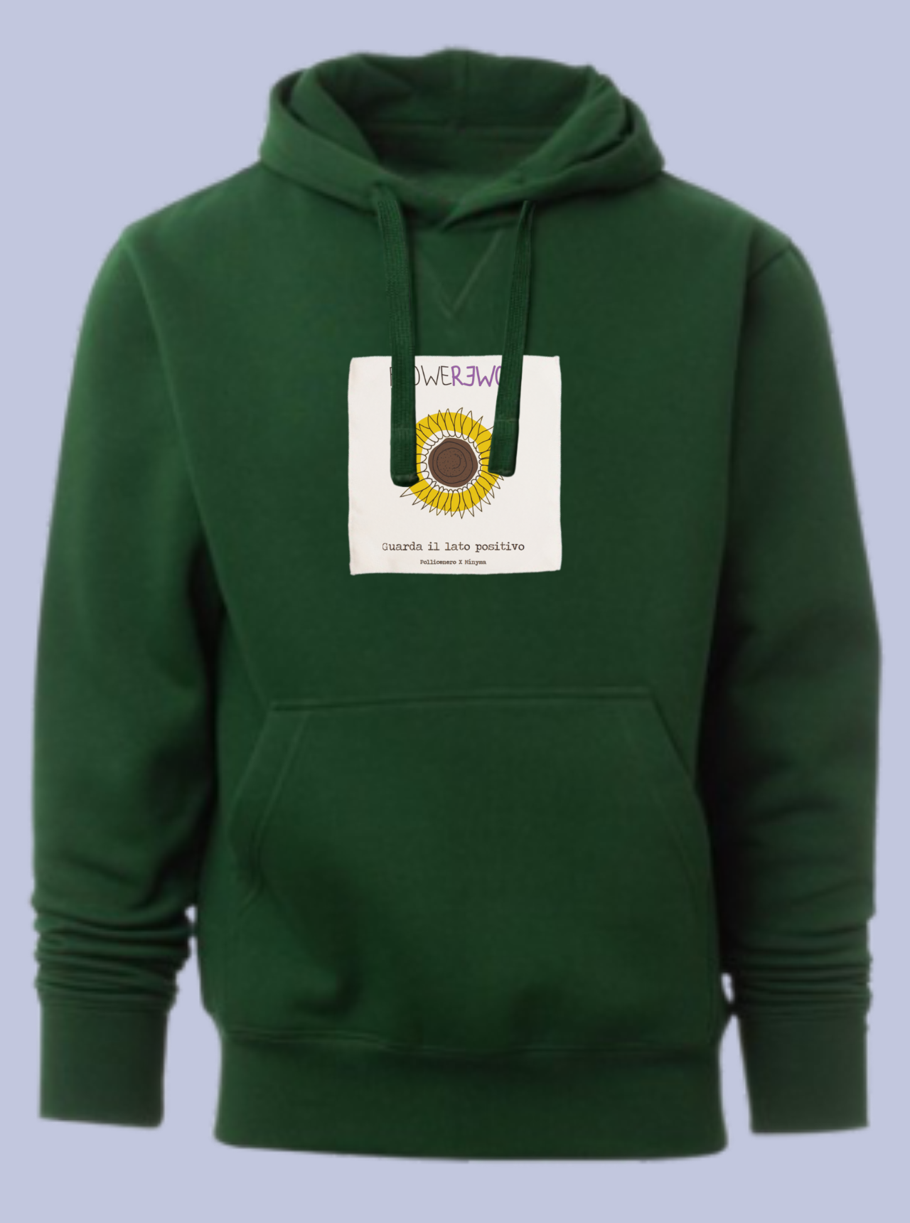 GUARDA IL LATO POSITIVO / FELPA CAPPUCCIO CON PATCH