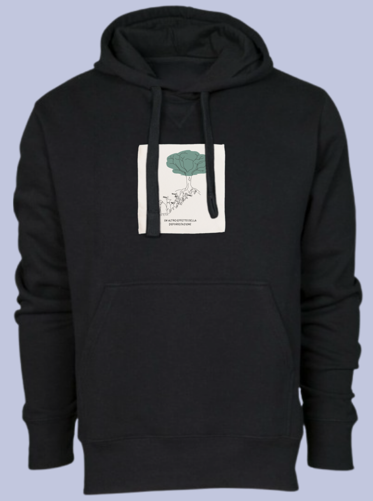 DEFORESTAZIONE /FELPA CAPPUCCIO CON PATCH