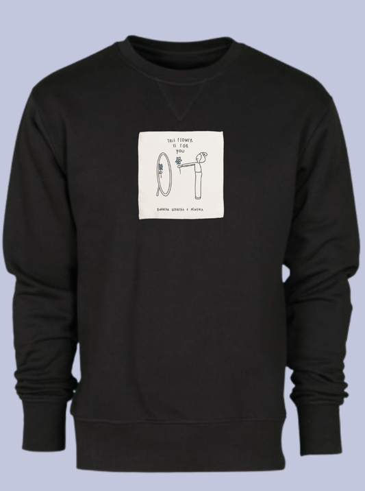 THIS FLOWER IS FOR YOU / FELPA GIROCOLLO CON PATCH