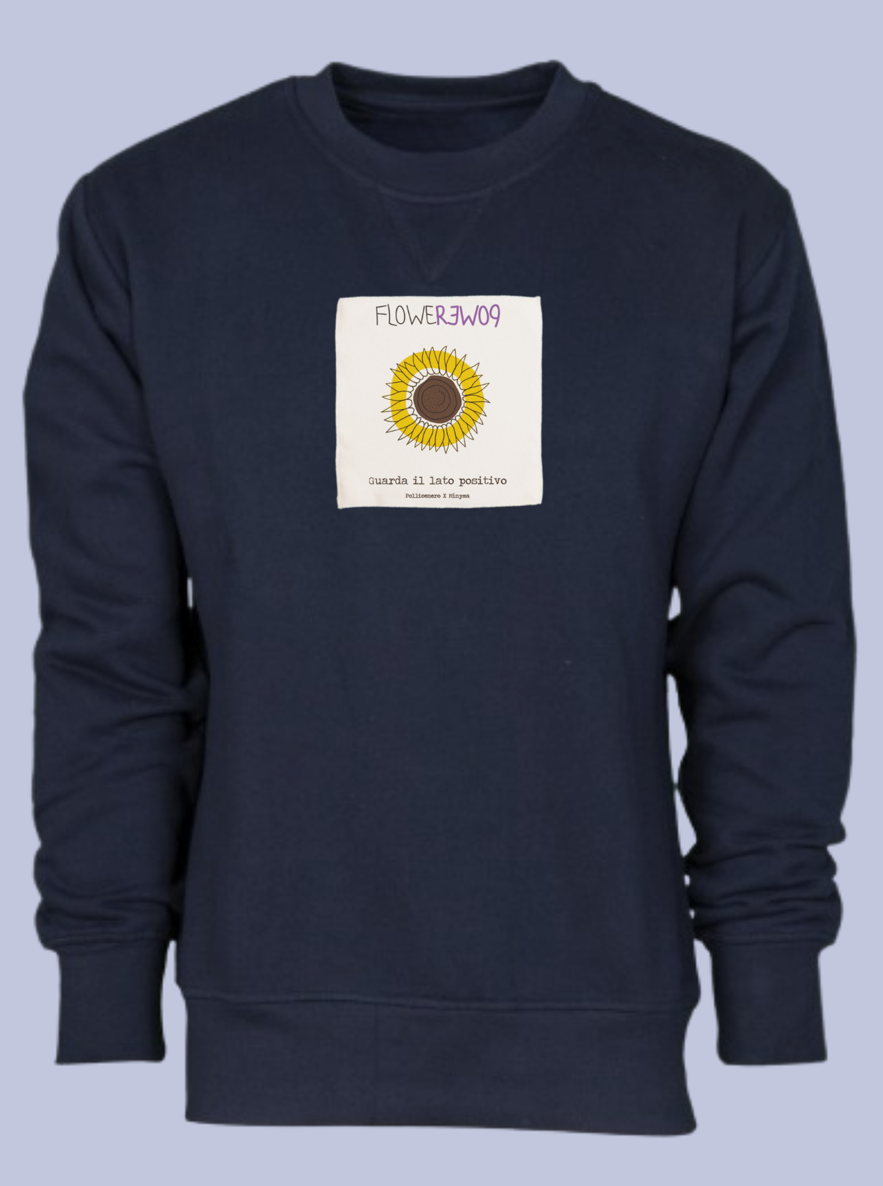 GUARDA IL LATO POSITIVO / FELPA GIROCOLLO CON PATCH