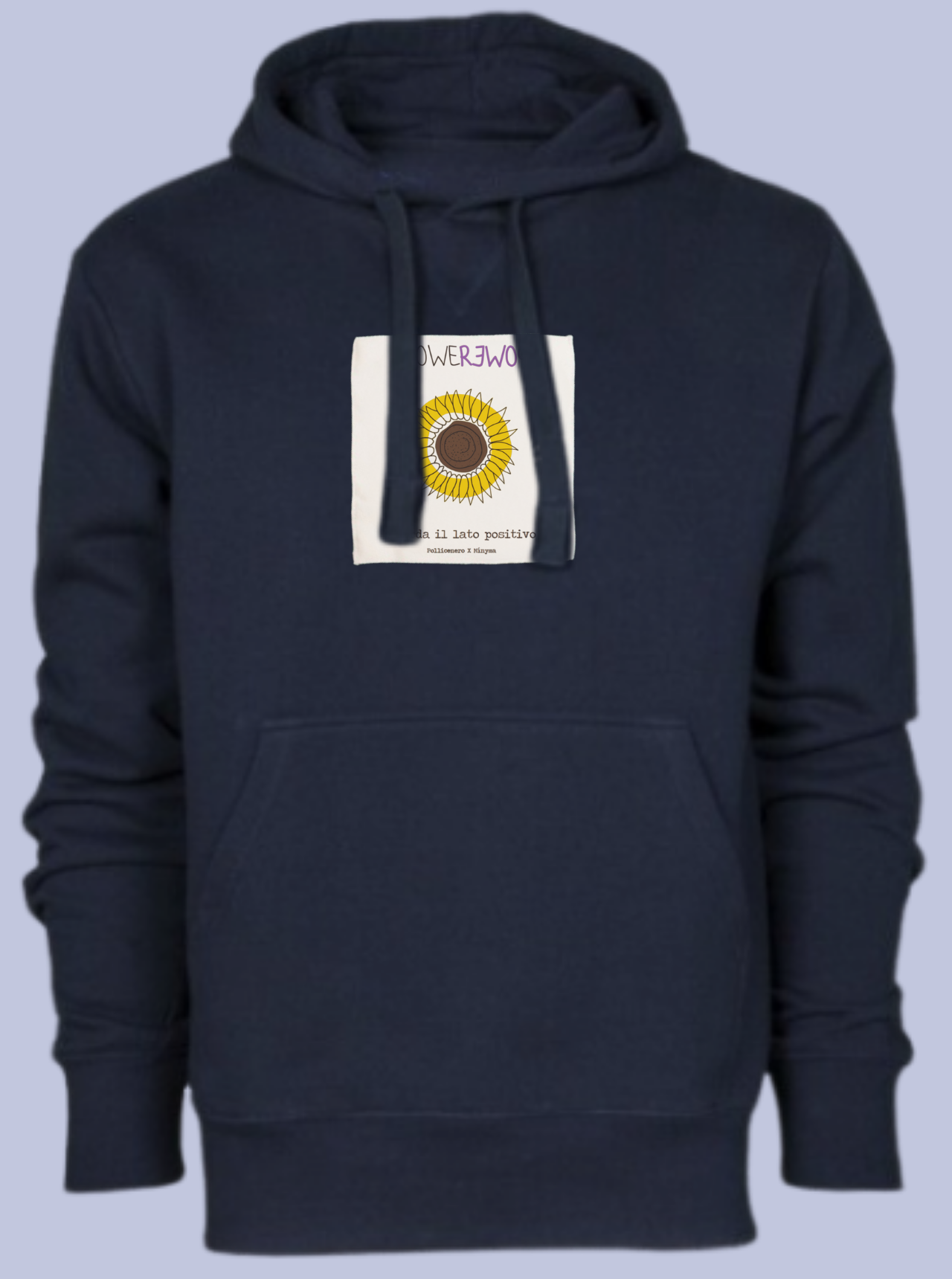 GUARDA IL LATO POSITIVO / FELPA CAPPUCCIO CON PATCH