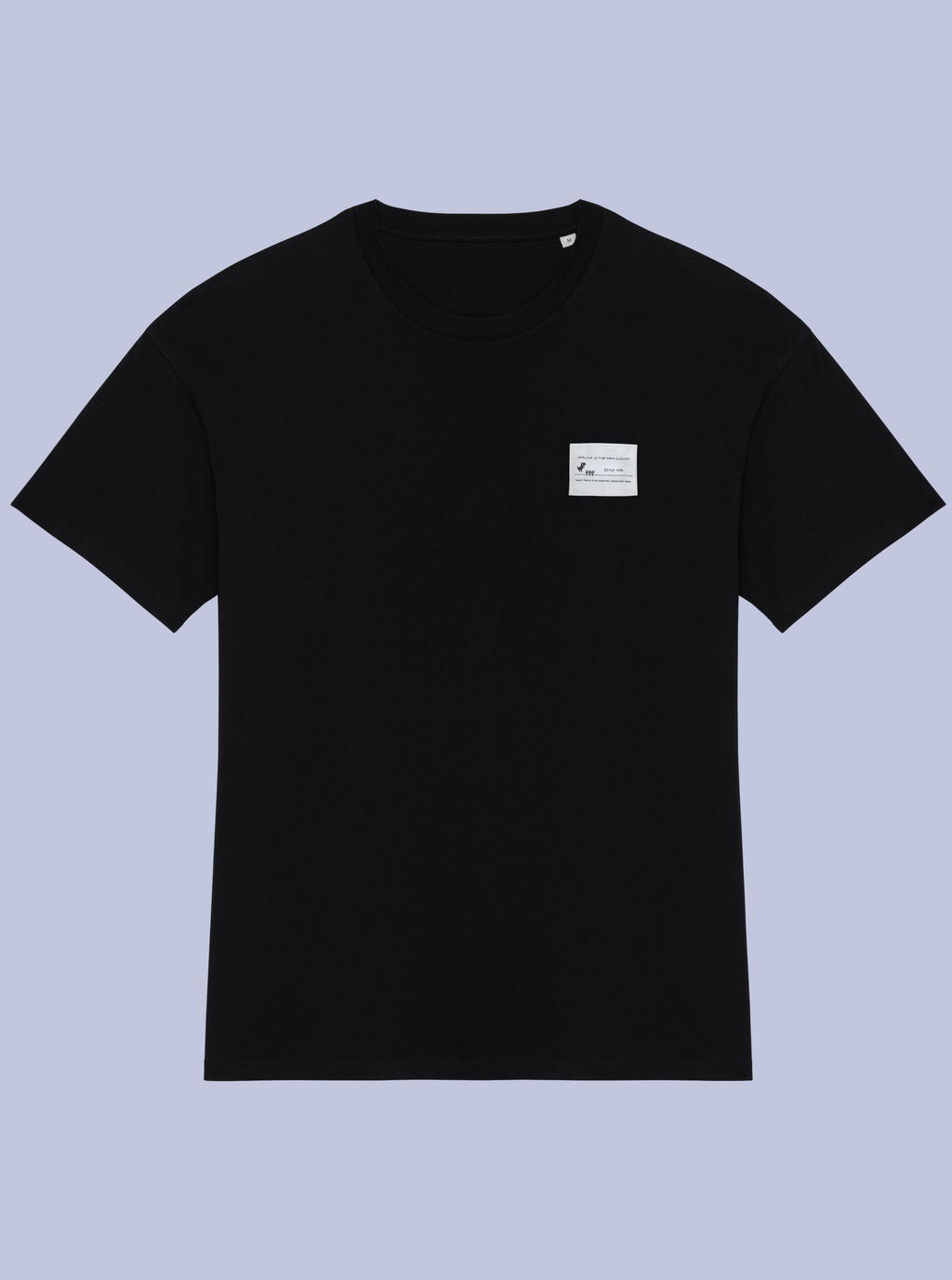 OFFLINE IS THE NEW LUXURY /  T-SHIRT OVERSIZE CON PATCH PICCOLA