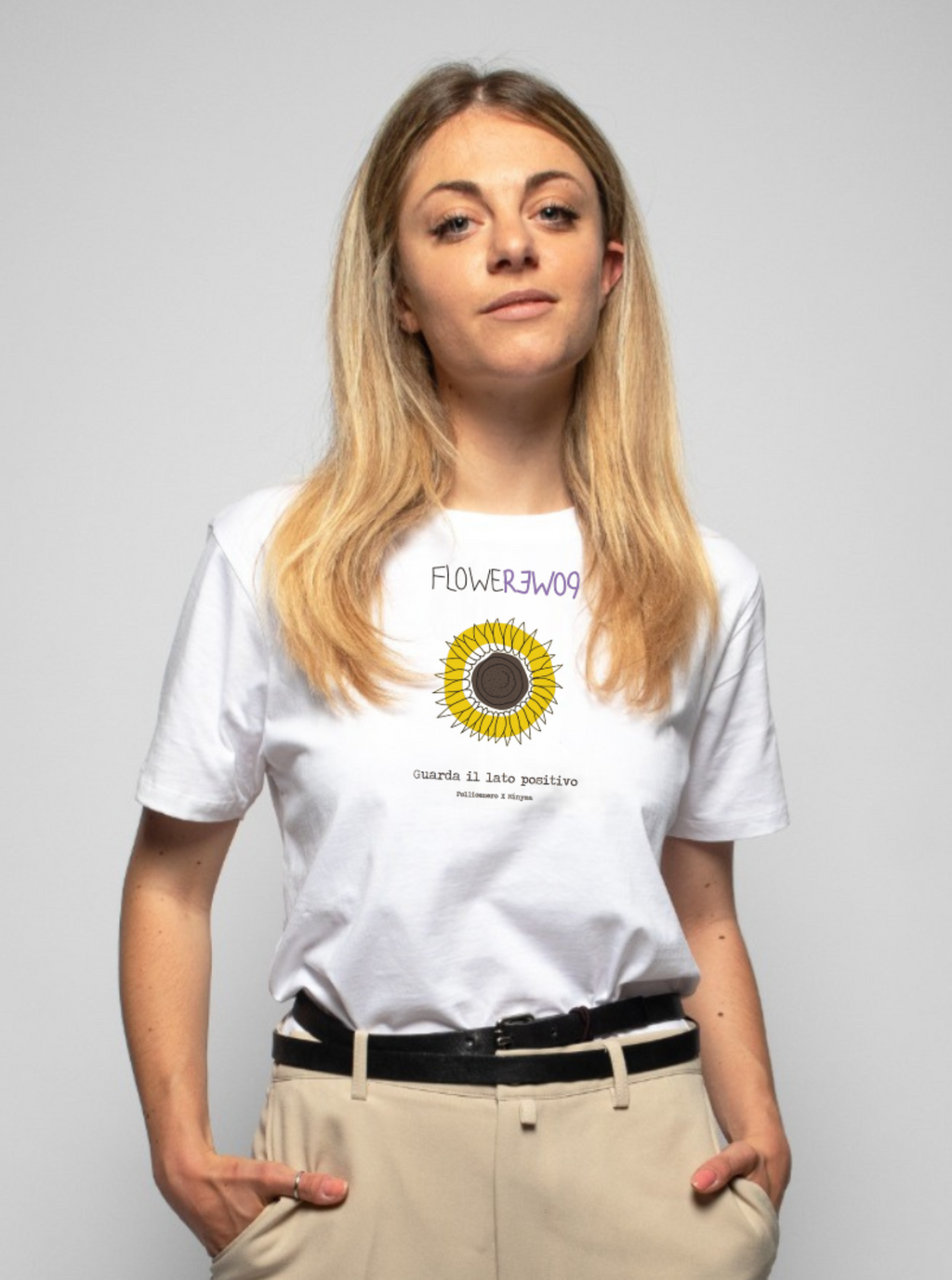 GUARDA IL LATO POSITIVO / WHITE T-SHIRT