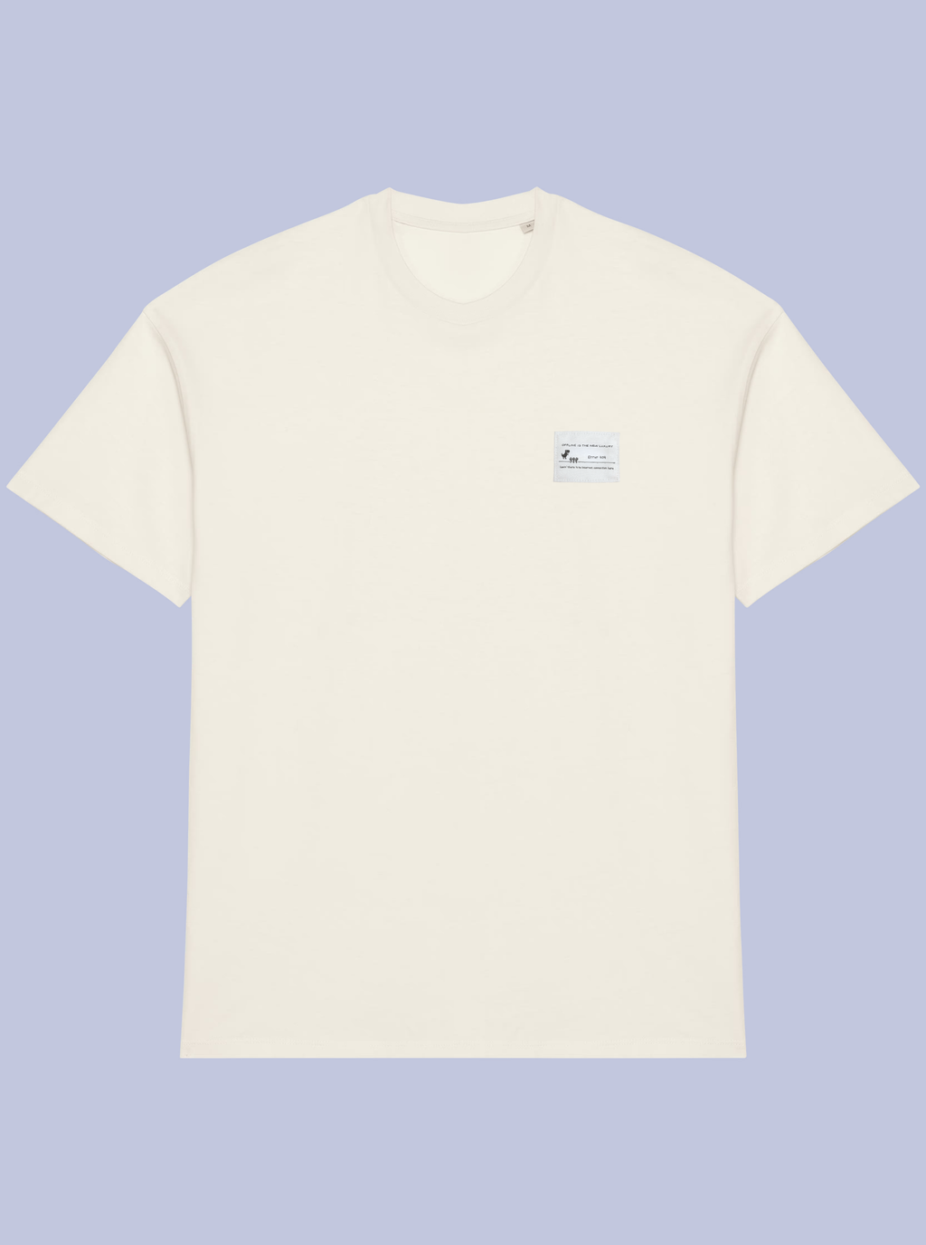 OFFLINE IS THE NEW LUXURY /  T-SHIRT OVERSIZE CON PATCH PICCOLA