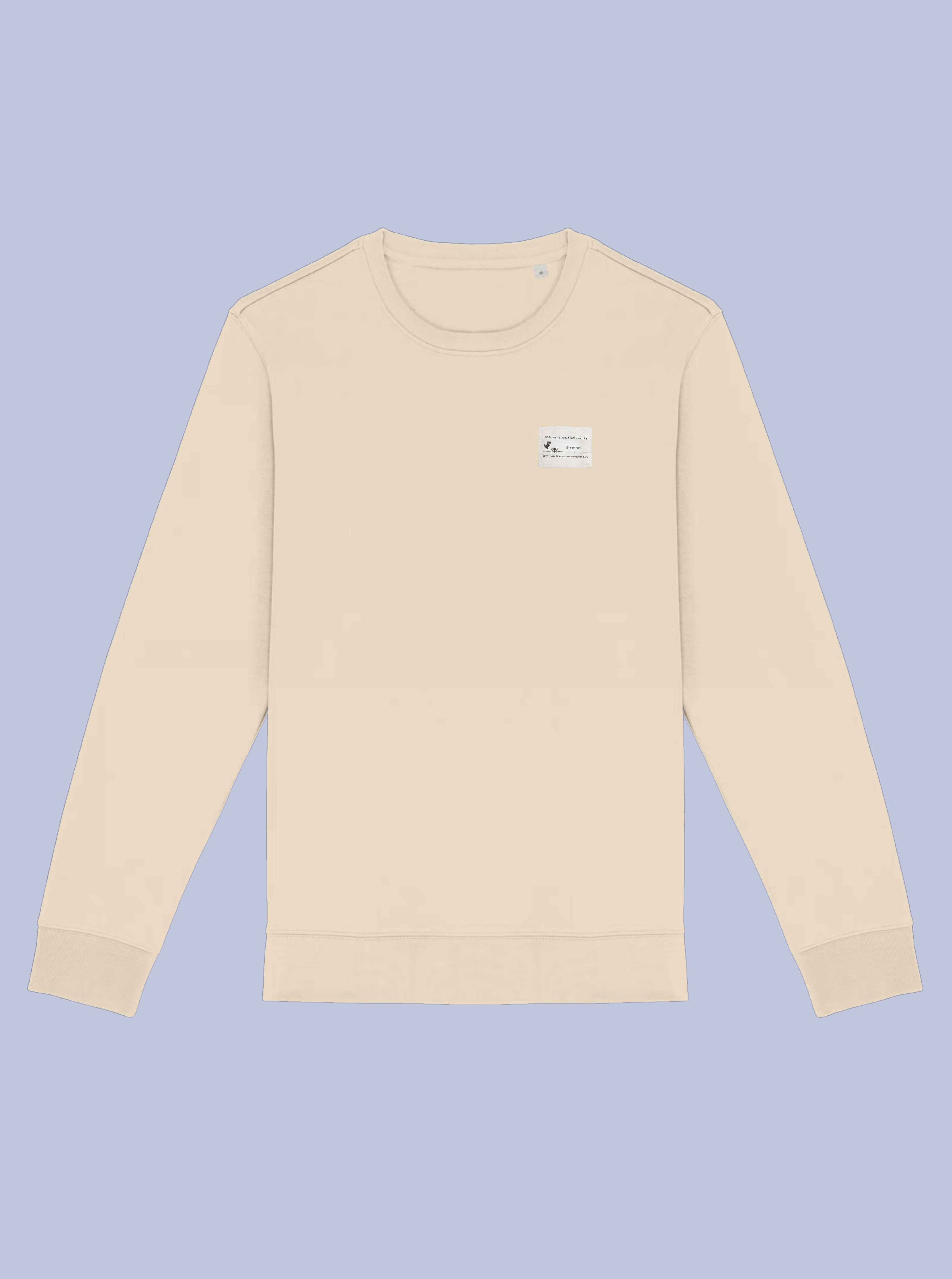 OFFLINE IS THE NEW LUXURY / FELPA GIROCOLLO CON PATCH PICCOLA