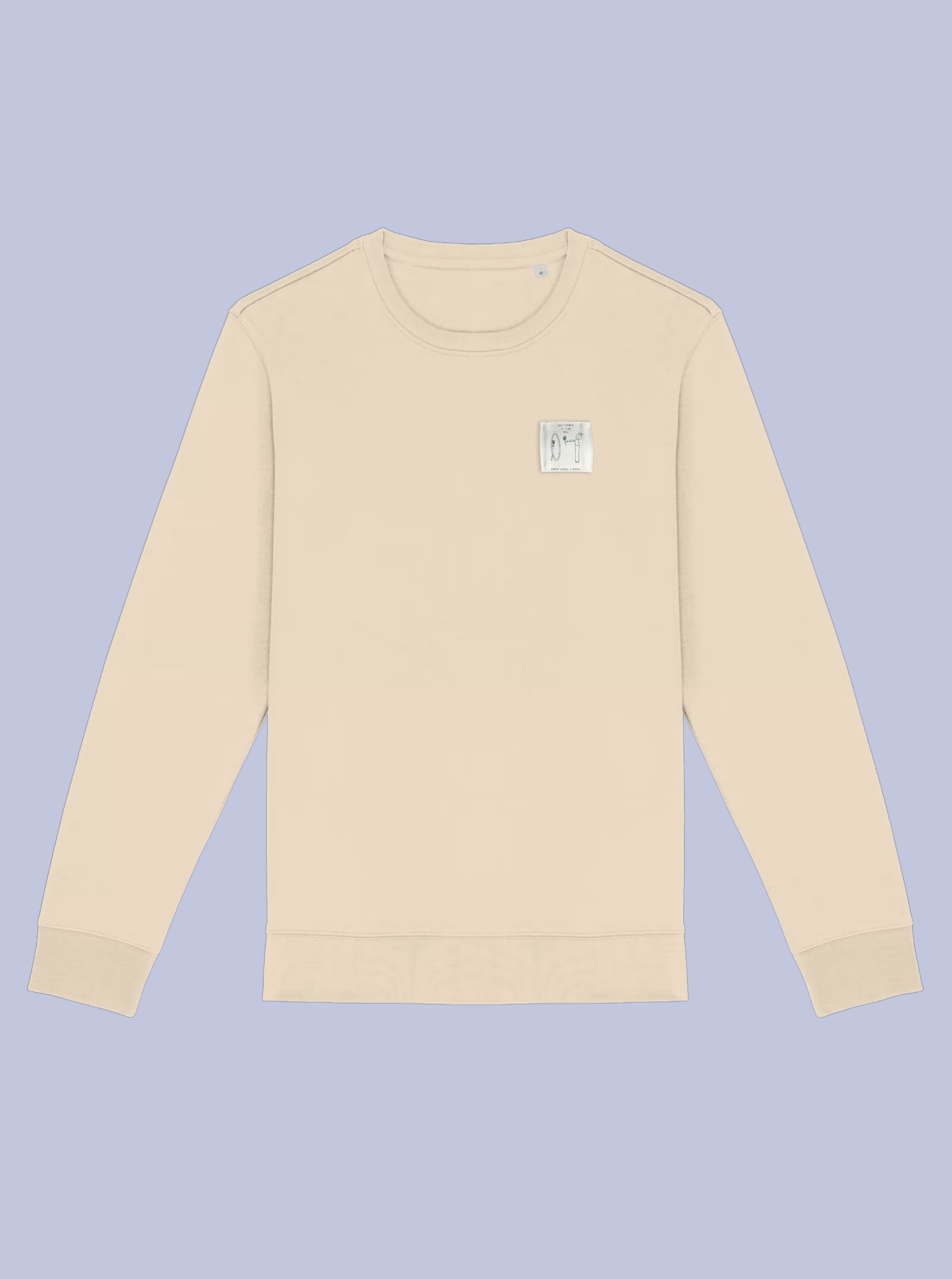 THIS FLOWER IS FOR YOU / FELPA GIROCOLLO CON PATCH PICCOLA