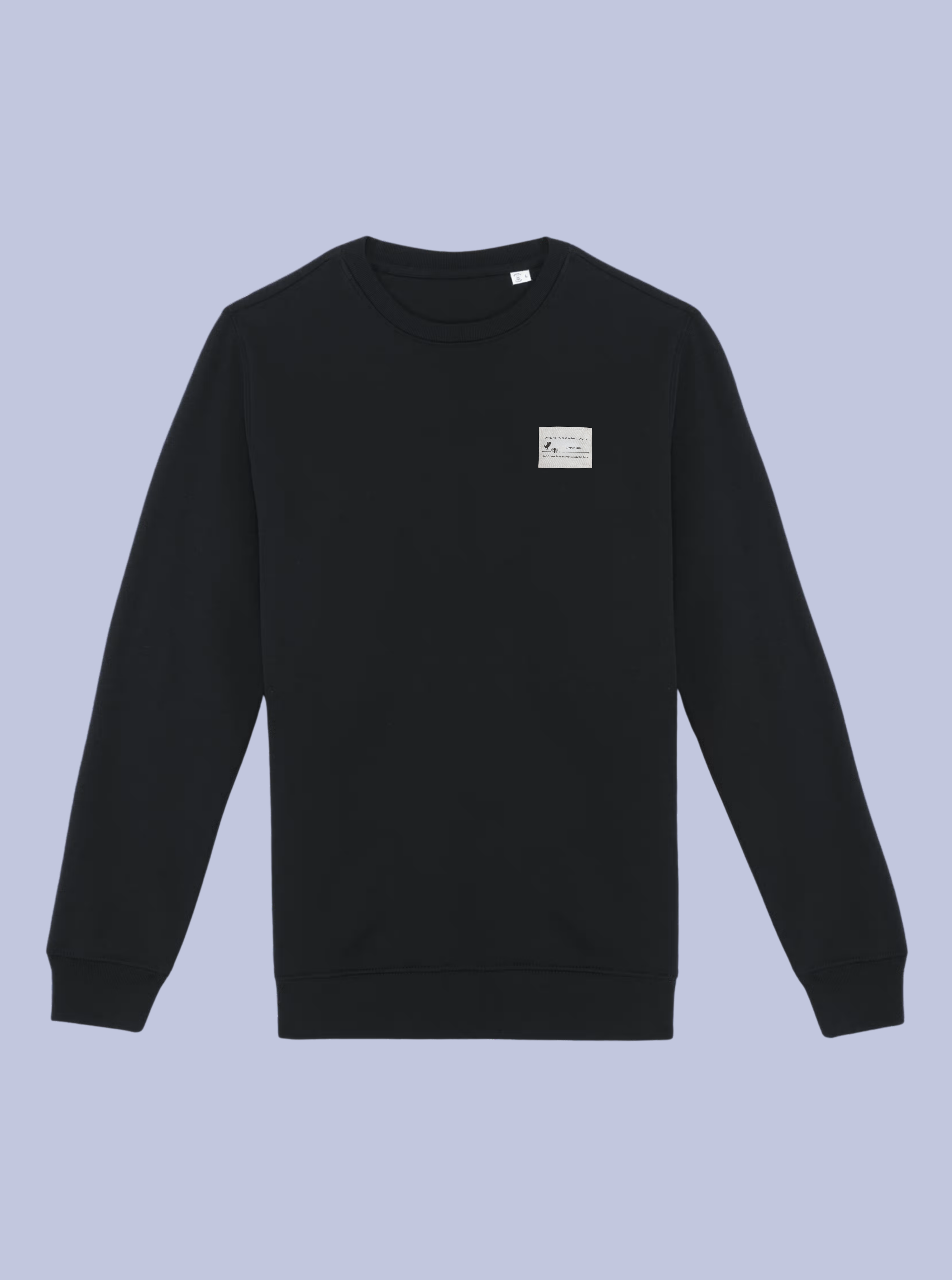 OFFLINE IS THE NEW LUXURY / FELPA GIROCOLLO CON PATCH PICCOLA