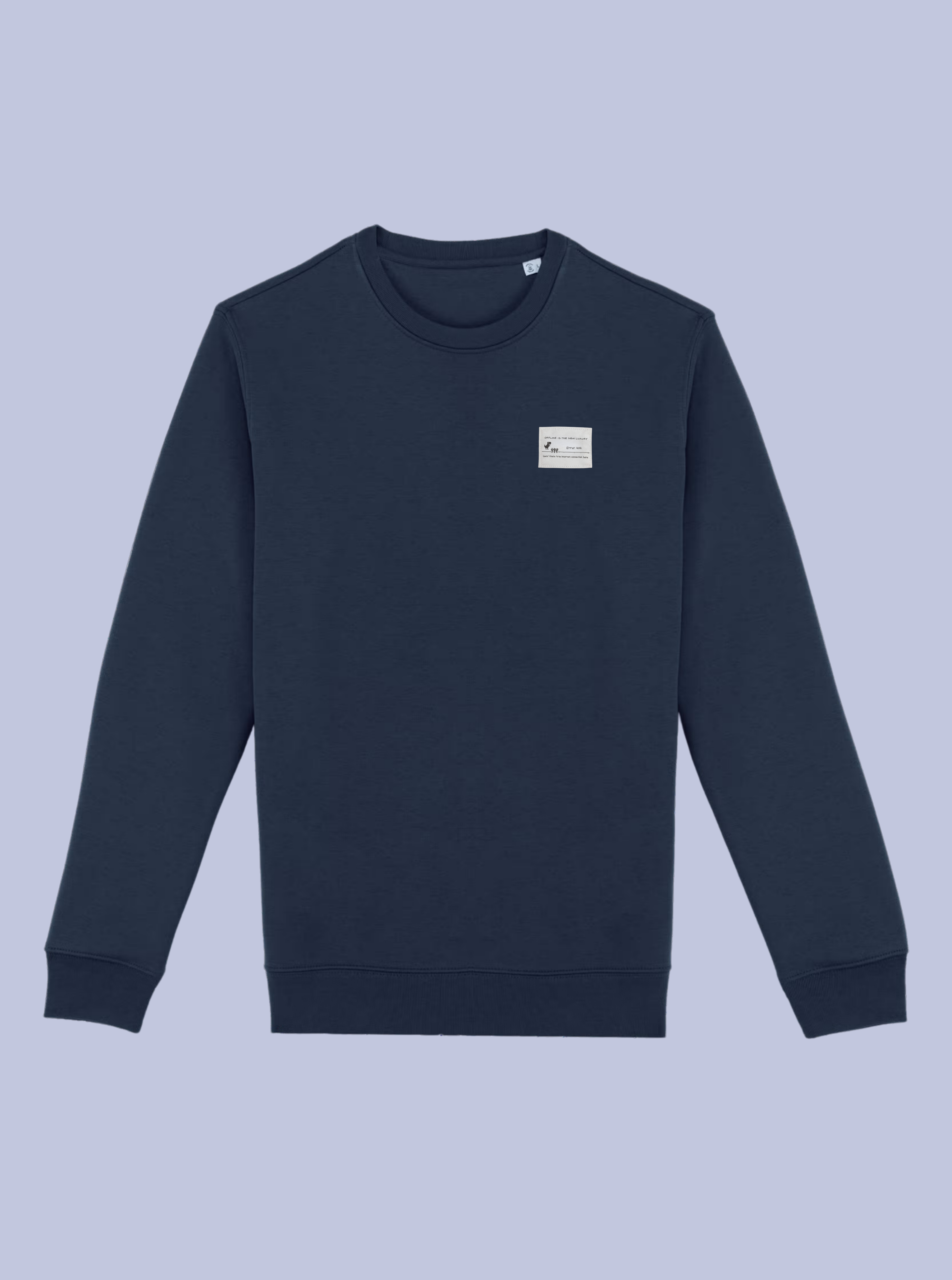 OFFLINE IS THE NEW LUXURY / FELPA GIROCOLLO CON PATCH PICCOLA