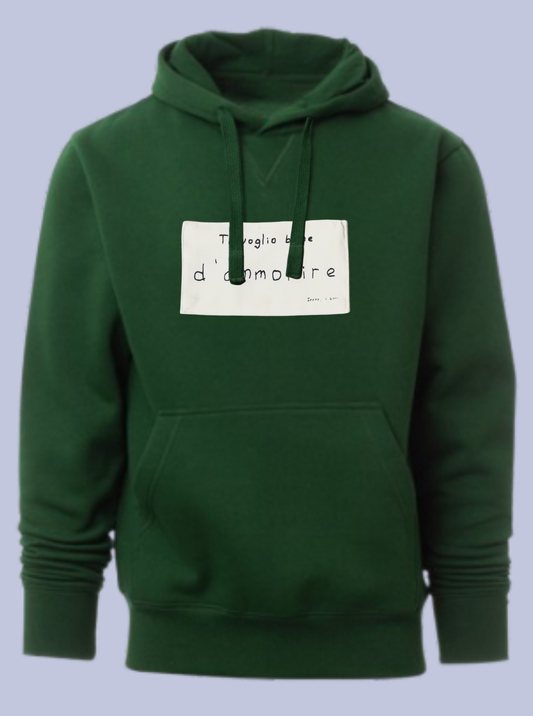 TI VOGLIO BENE / FELPA CAPPUCCIO CON PATCH
