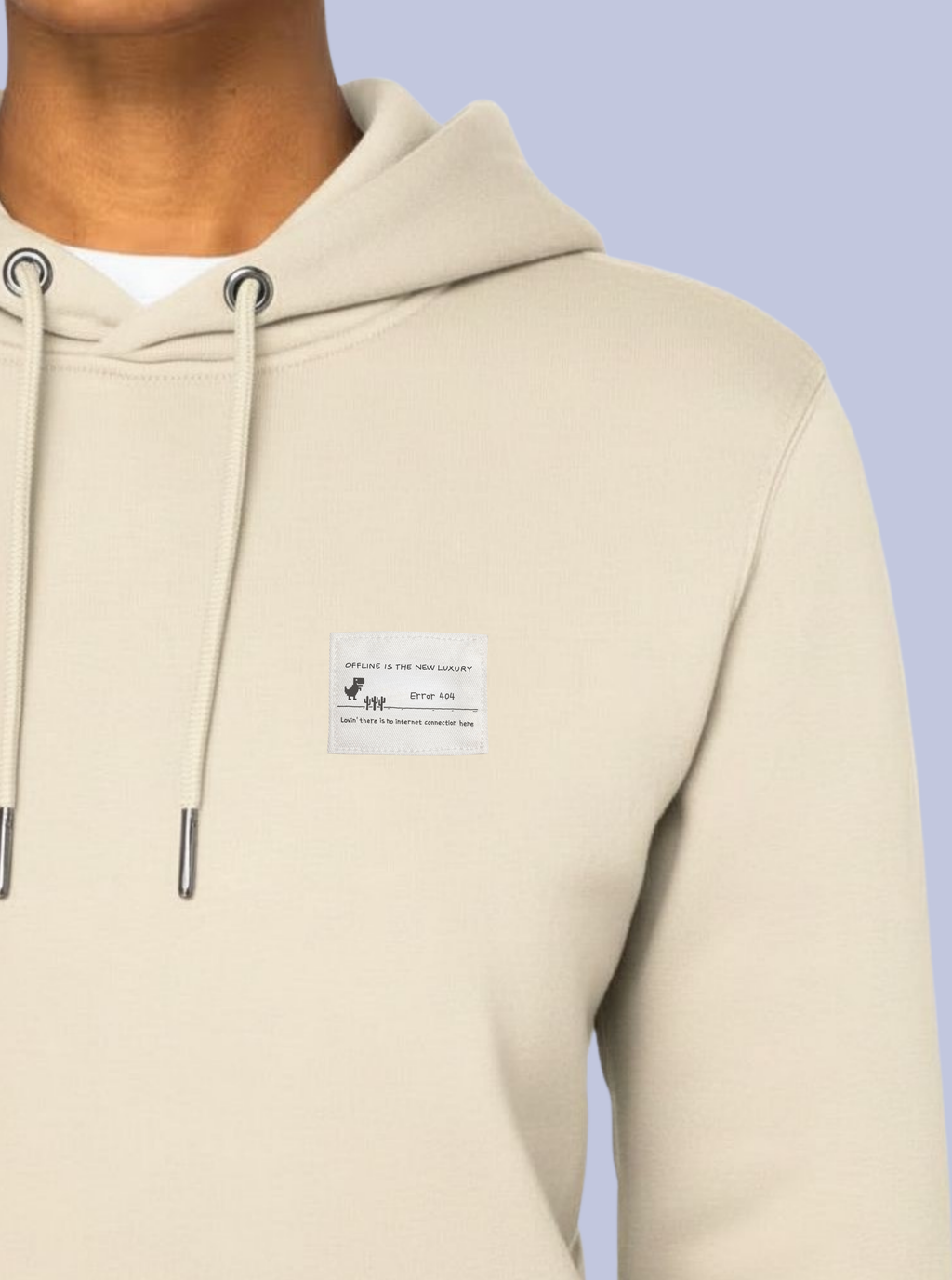 OFFLINE IS THE NEW LUXURY / FELPA CAPPUCCIO CON PATCH PICCOLA