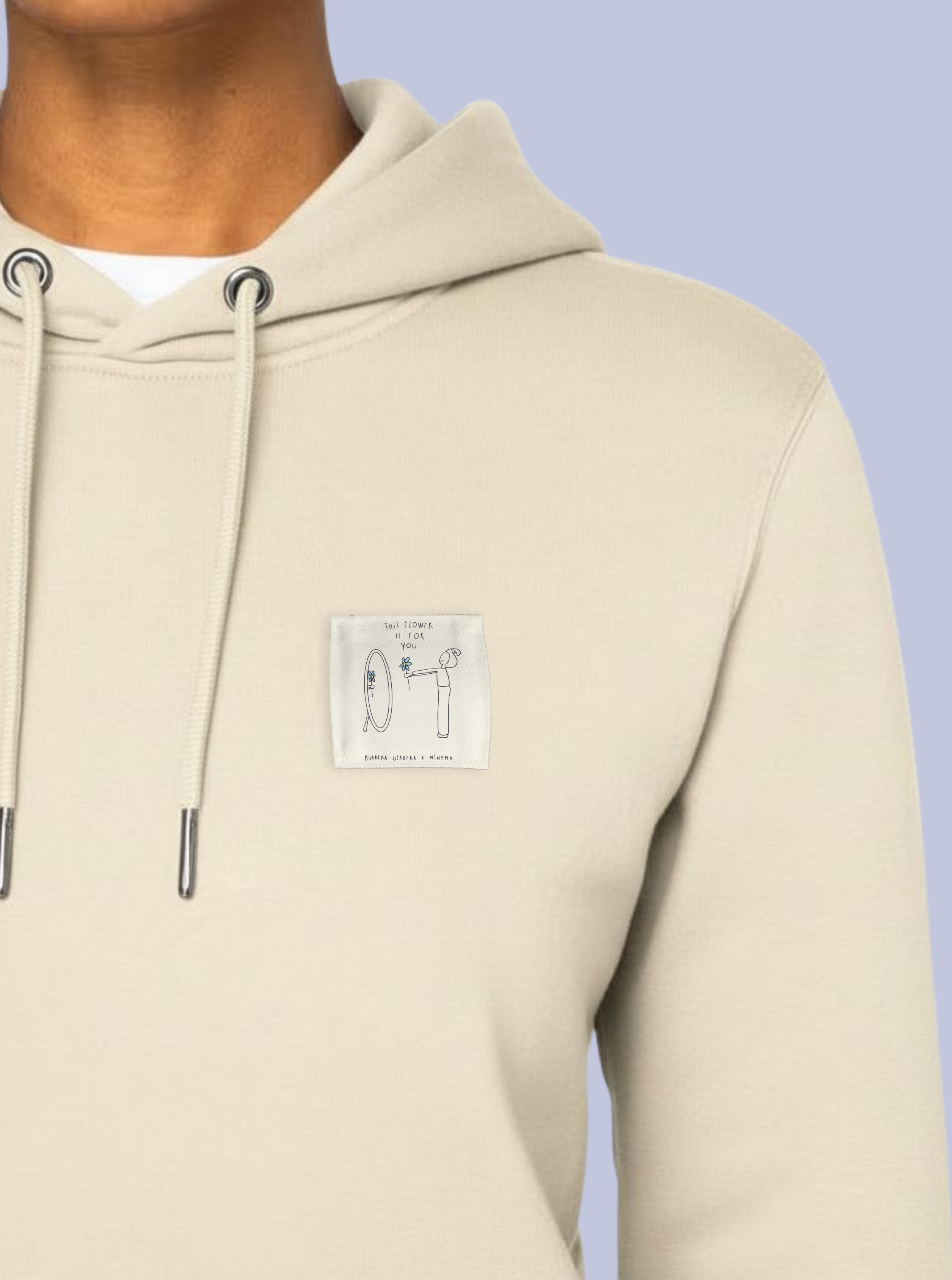 THIS FLOWER IS FOR YOU / FELPA CAPPUCCIO CON PATCH PICCOLA