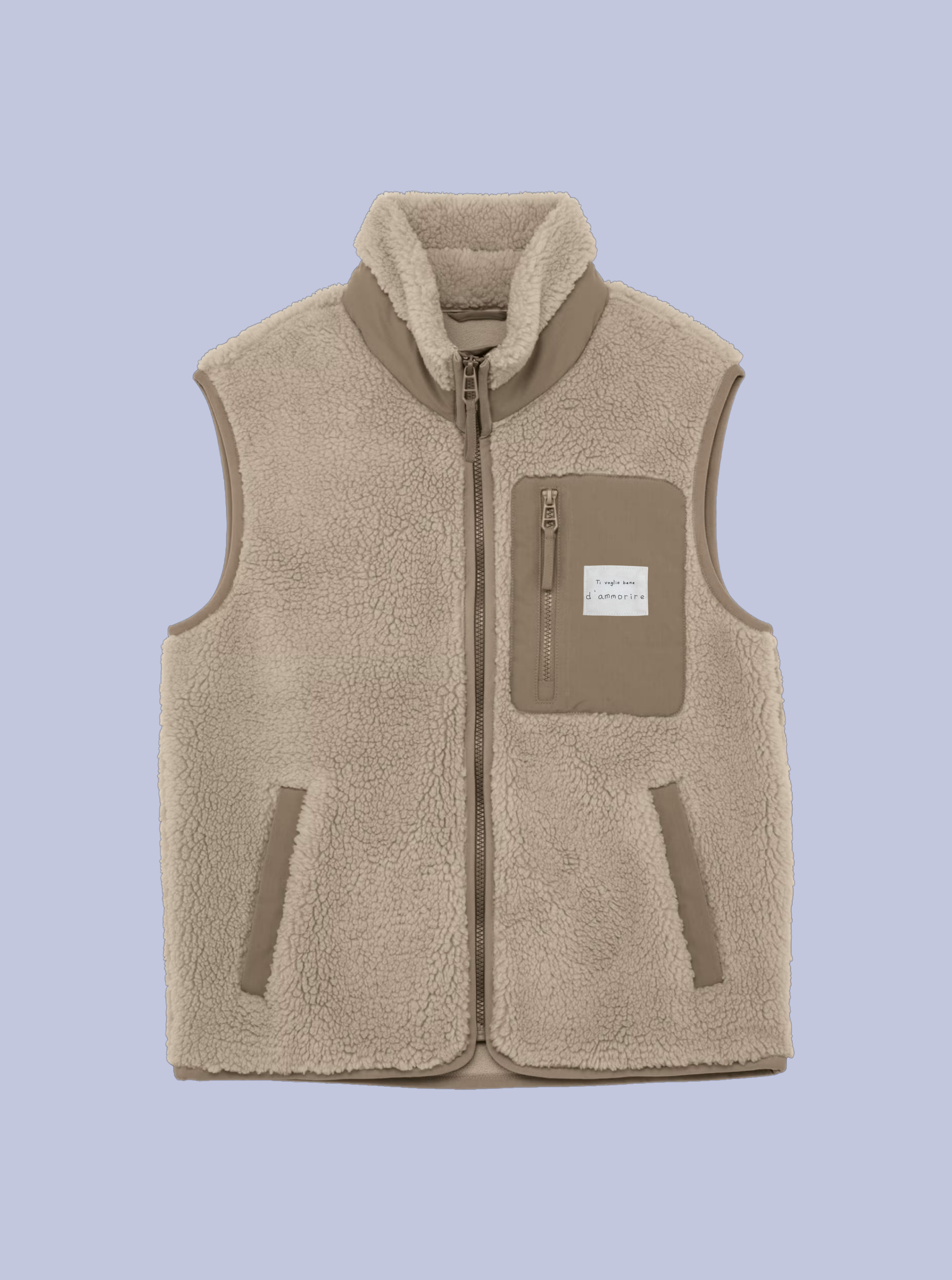 TI VOGLIO BENE D'AMMORIRE/ BODYWARMER SHERPA CON PATCH PICCOLA