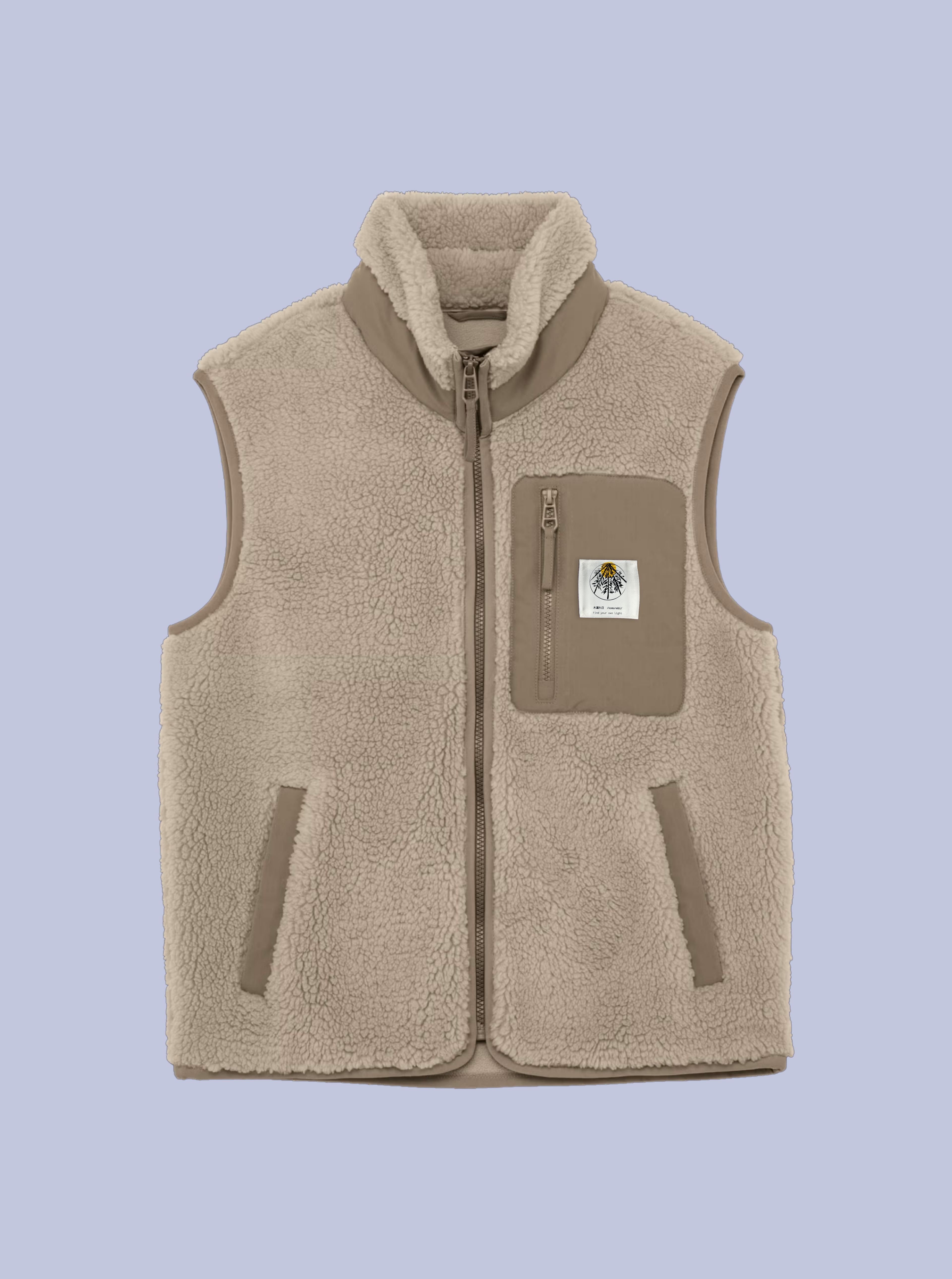 KOMOREBI / BODYWARMER SHERPA CON PATCH PICCOLA