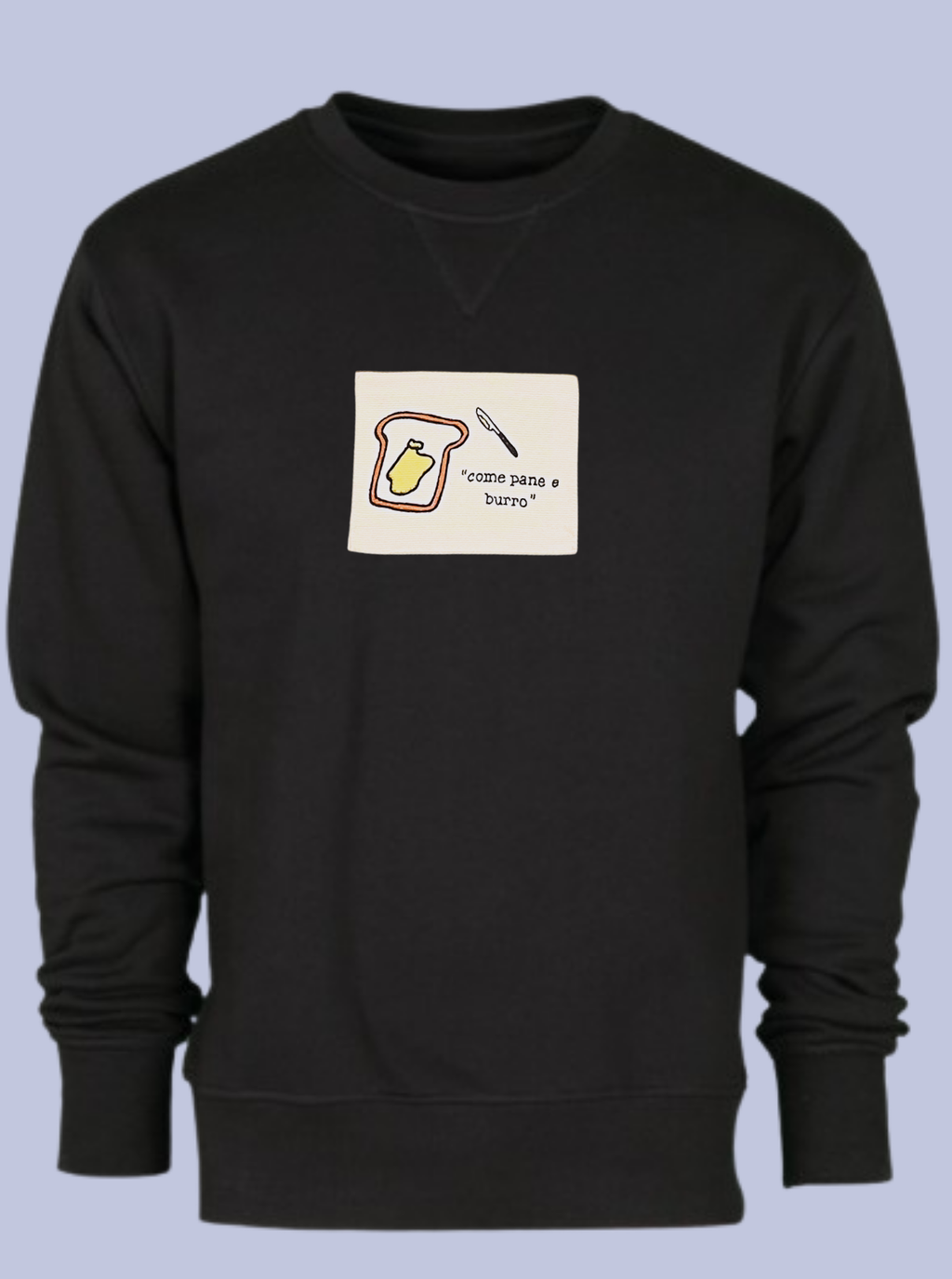 PANE E BURRO / FELPA GIROCOLLO CON PATCH