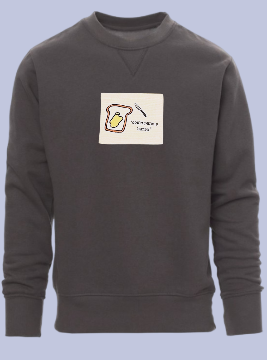 PANE E BURRO / FELPA GIROCOLLO CON PATCH