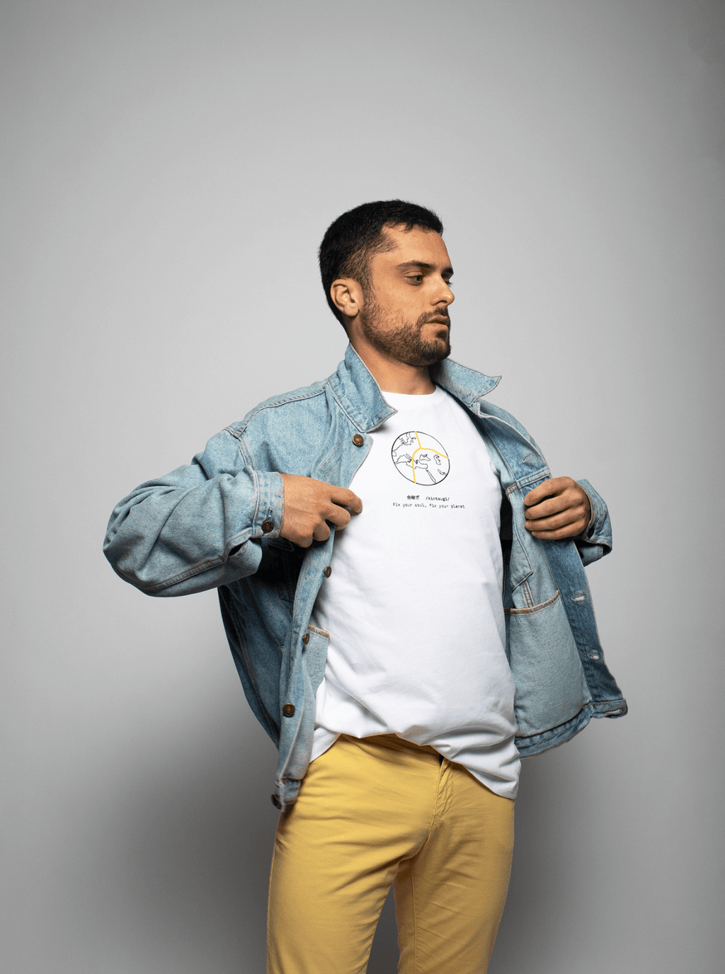 KINTSUGI / WHITE AND BLACK T-SHIRT