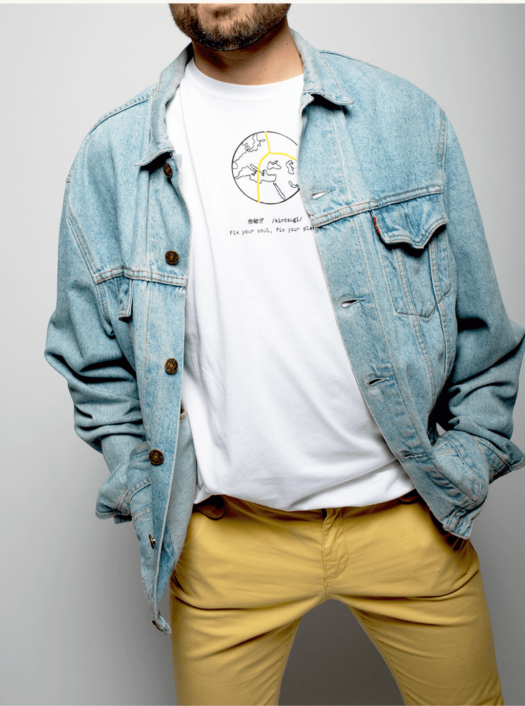 KINTSUGI / WHITE AND BLACK T-SHIRT